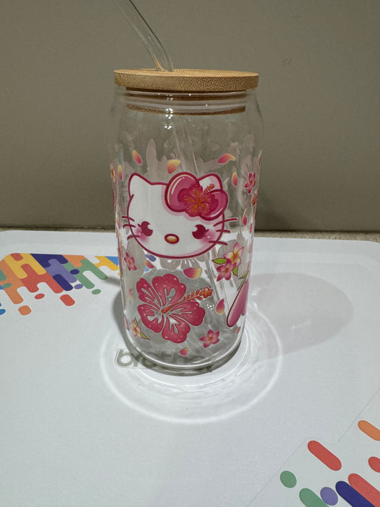 Hello Kitty and Friends glass tumbler pink