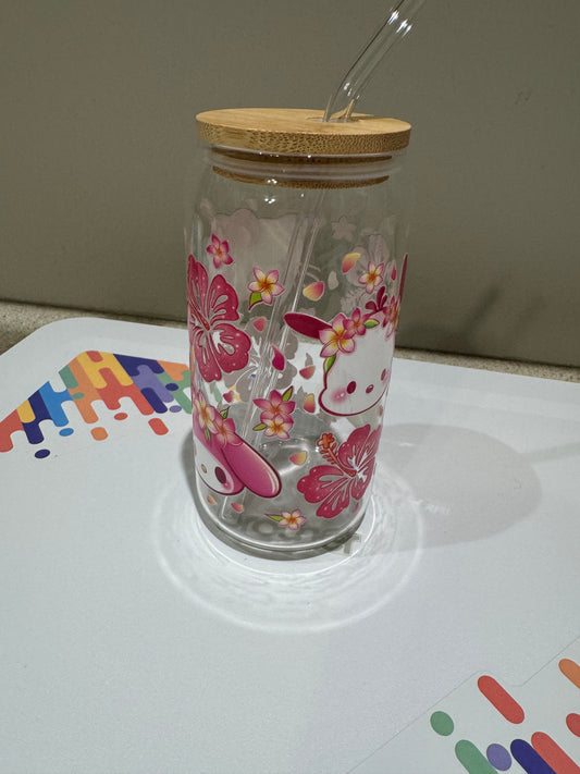 Hello Kitty and Friends glass tumbler pink