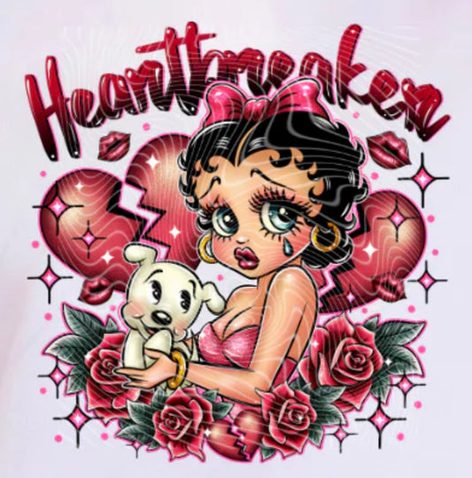 Betty Boop heartbreaker coffee tumbler with glass straw